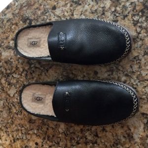 Ugg leather hard sole slipper